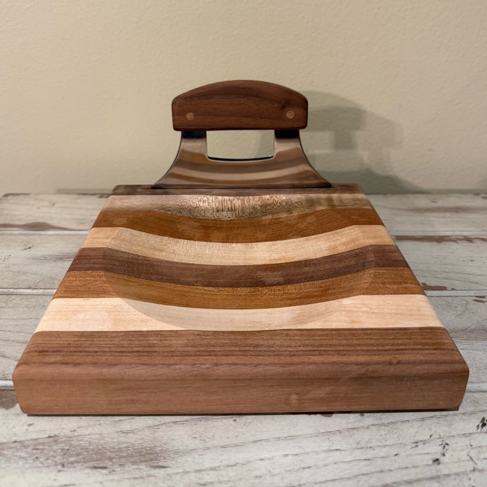Quality USA Multi Wood Ulu Knife Cutting Chopping Bowl Board - Picture 1 of 7